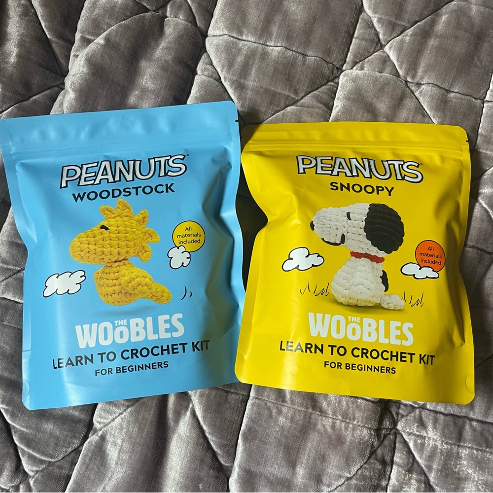 WOOBLES PEANUTS SNOOPY & WOODSTOCK LEARN TO CROCHET KITS FOR BEGINNERS